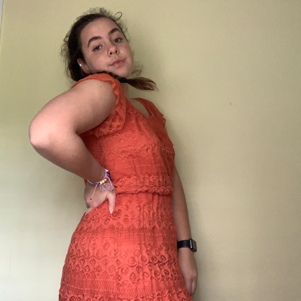 Orange lace dress